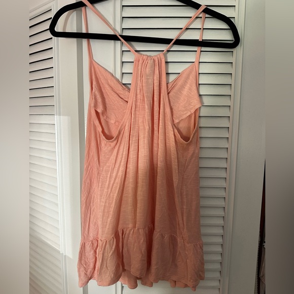 Womens Ruffled Cowl Neck Spaghetti Strap Peplum Tank Top-MEDIUM - Picture 2 of 6